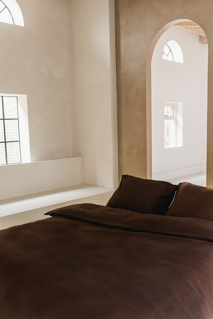 chocolate brown beddengoed dekbedovertrek egyptisch katoen hoge kwaliteit zacht