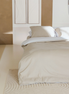 100% Egyptisch katoen 400TC dekbedovertrek beige - wit