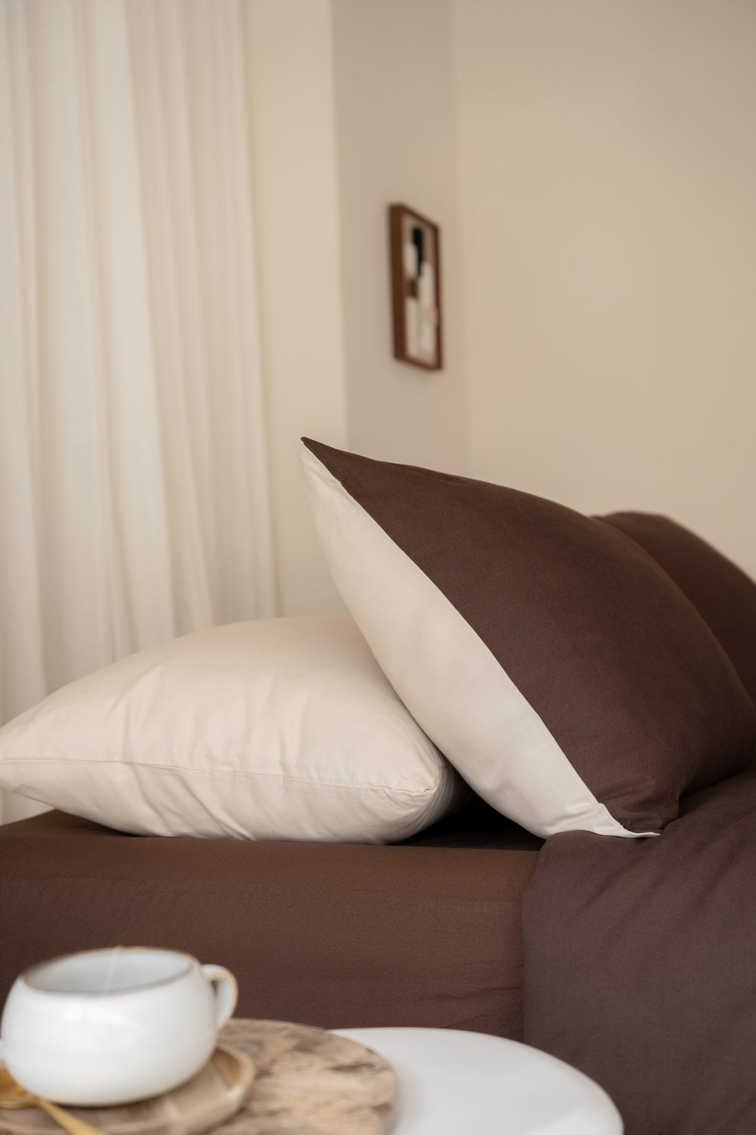 100% Egyptisch katoen hoeslaken bruin beddengoed