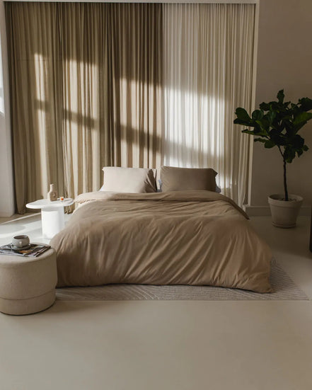 100% Egyptisch katoen 400TC dekbedovertrek beige