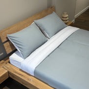 100% Egyptisch katoen 400TC dekbedovertrek blauw - wit