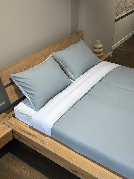 100% Egyptisch katoen 400TC dekbedovertrek blauw - wit