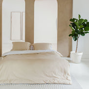 Egyptisch katoen beige met wit beddengoed