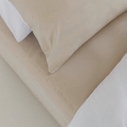 100% Egyptisch katoen 400TC dekbedovertrek beige - wit
