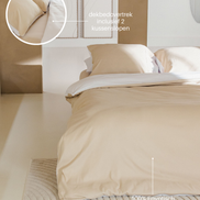 minimalistisch design beddengoed japandi beige met wit