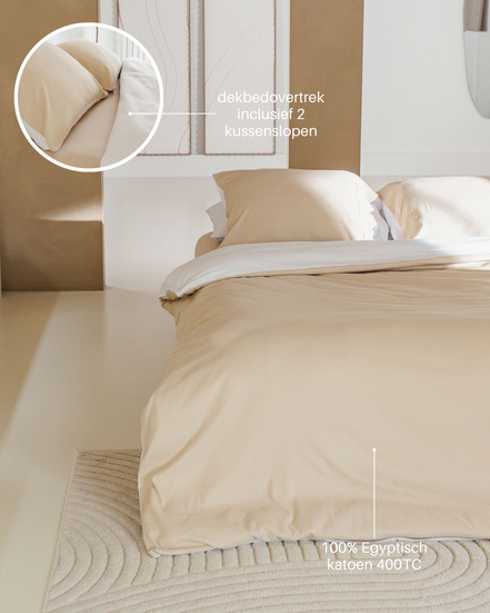 minimalistisch design beddengoed japandi beige met wit
