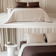 100% Egyptian cotton duvet cover beige - brown