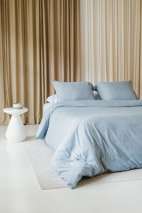 egyptisch katoen kleur baby blauw beddengoed